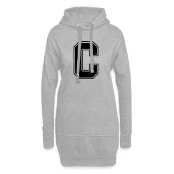 C_Buchstabe - Hoodie-Kleid - Grau meliert - Vorne