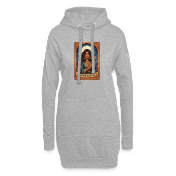 Brown Baddies: Göttin der Nacht und Rose - Hoodie-Kleid - Grau meliert - Vorne
