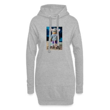 Bin weg: Denim Alien mit Jeansjacke - Hoodie-Kleid - Grau meliert - Vorne