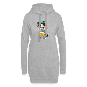 Kitten Summer Vibe Tropic - Hoodie Dress - heather grey - Front