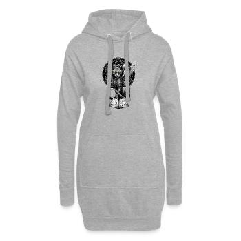 Winged cat with runes - Hoodie Dress - heather grey - Front