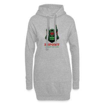 Logo Esport Warrior Imprimé - Sweat-shirt à capuche long Femme - gris chiné - Devant