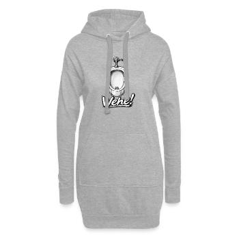 Malheur ! Caricature d’urinoir - Sweat-shirt à capuche long Femme - gris chiné - Devant