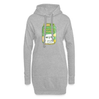 Lustige mürrische Katze Sourpuss Limonade Getränkedose - Hoodie-Kleid - Grau meliert - Vorne