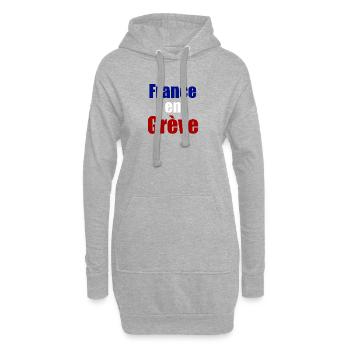France en grève - Sweat-shirt à capuche long Femme - gris chiné - Devant