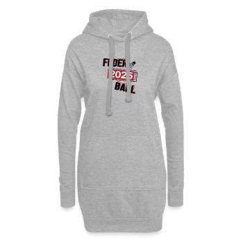 Federball Spielerin Team Turnier Badminton 2025 - Hoodie-Kleid - Grau meliert - Vorne