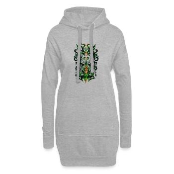 Rhinocéros africain Tribal - Sweat-shirt à capuche long Femme - gris chiné - Devant