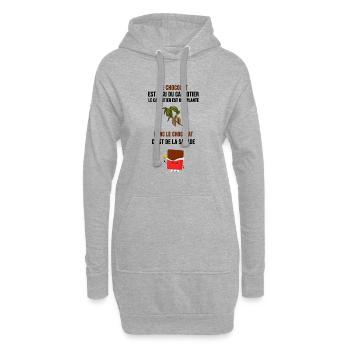 le chocolat est issu du cacaotier cadeau humour - Sweat-shirt à capuche long Femme - gris chiné - Devant