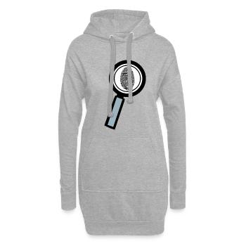 Lupe empreinte digitale - Sweat-shirt à capuche long Femme - gris chiné - Devant
