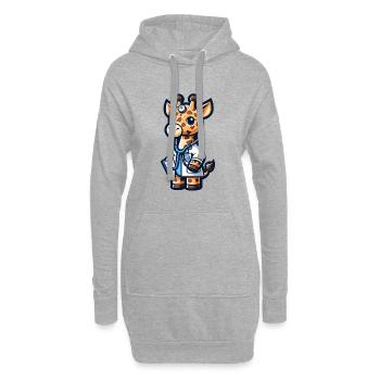 Cute Giraffe Doctor - Hoodie-Kleid - Grau meliert - Vorne