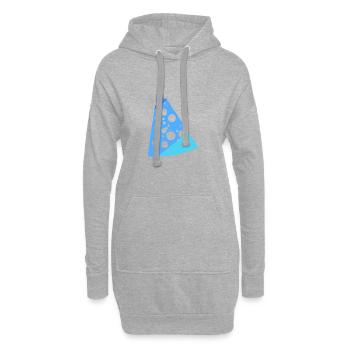 Souris gourmande au fromage - Sweat-shirt à capuche long Femme - gris chiné - Devant