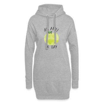 sur pomme par jour - Sweat-shirt à capuche long Femme - gris chiné - Devant