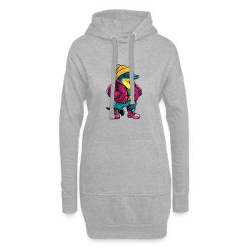 Delfin Lustig Winter - Hoodie-Kleid - Grau meliert - Vorne