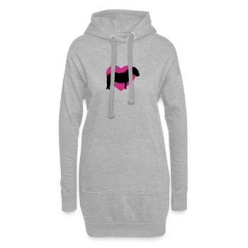 I love ponies I love Shetty I love horses I heart - Sweat-shirt à capuche long Femme - gris chiné - Devant