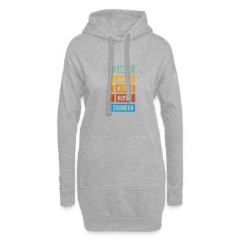Bier trinken Saufen Vatertag - Hoodie-Kleid - Grau meliert - Vorne