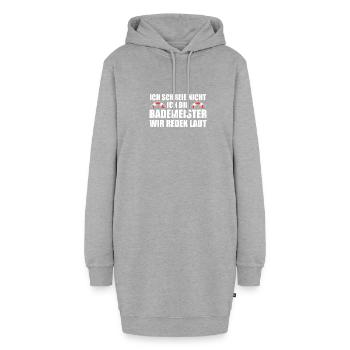 Wir reden laut Bademeister Schwimmmeister - Hoodie-Kleid - Grau meliert - Vorne