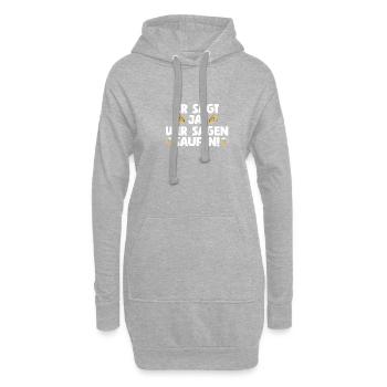 Er sagt ja Junggesellenabschied JGA Bräutigam - Hoodie-Kleid - Grau meliert - Vorne