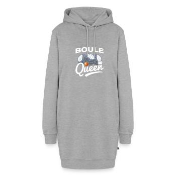 Boule Queen Pétanque Joueur de Boule - Sweat-shirt à capuche long Femme - gris chiné - Devant