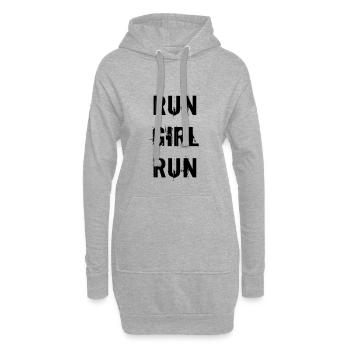 Courir fille courir - Sweat-shirt à capuche long Femme - gris chiné - Devant