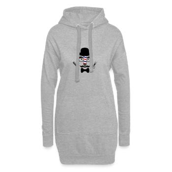 Barbier Cheveux Barbe - Sweat-shirt à capuche long Femme - gris chiné - Devant