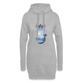 Fruit tropical Vintage - Ananas - Sweat-shirt à capuche long Femme - gris chiné - Devant
