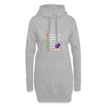 Motorrad Gangschaltung - Motivation - Hoodie-Kleid - Grau meliert - Vorne