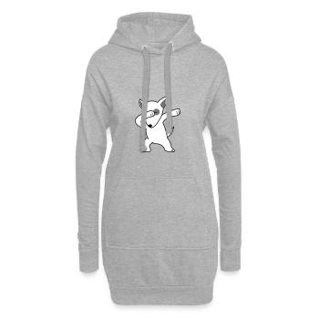 dog dabbing 02 - Hoodie-Kleid - Grau meliert - Vorne