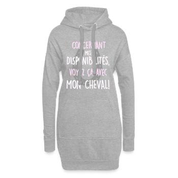 Voyez ça avec mon cheval! - Sweat-shirt à capuche long Femme - gris chiné - Devant