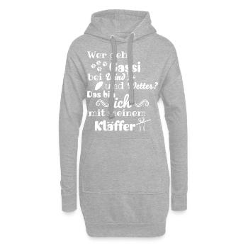 Wer geht Gassi bei wind und wetter ... ? - Hoodie-Kleid - Grau meliert - Vorne