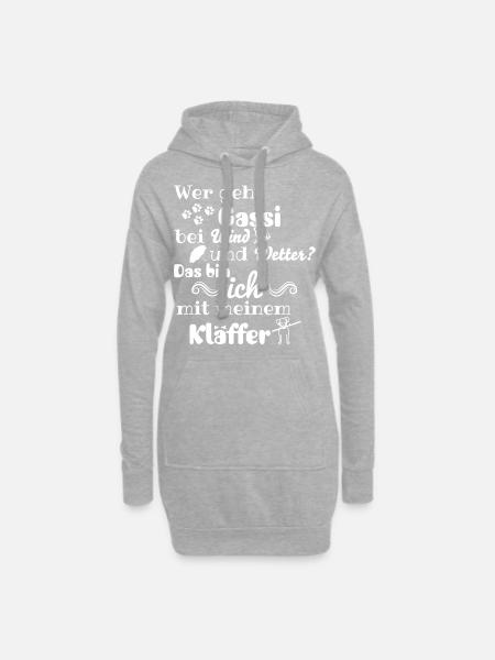 Wer geht Gassi bei wind und wetter ... ? - Hoodie-Kleid - Grau meliert