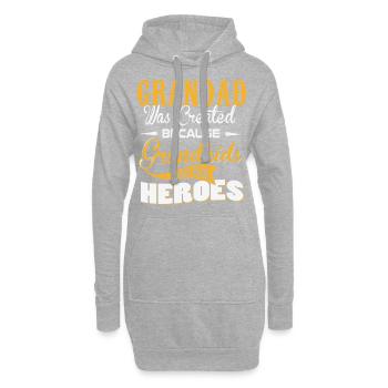 Granddad Hero - Hoodie-Kleid - Grau meliert - Vorne