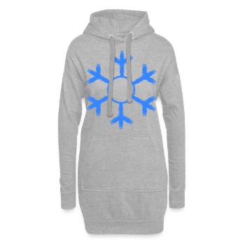 Flocon de neige hiver froid froid - Sweat-shirt à capuche long Femme - gris chiné - Devant