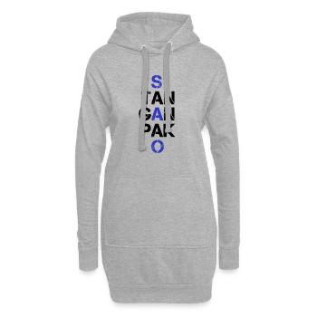 Wing Chun Bewegungen - Hoodie-Kleid - Grau meliert - Vorne