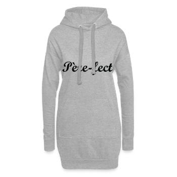 Père-fect - Sweat-shirt à capuche long Femme - gris chiné - Devant