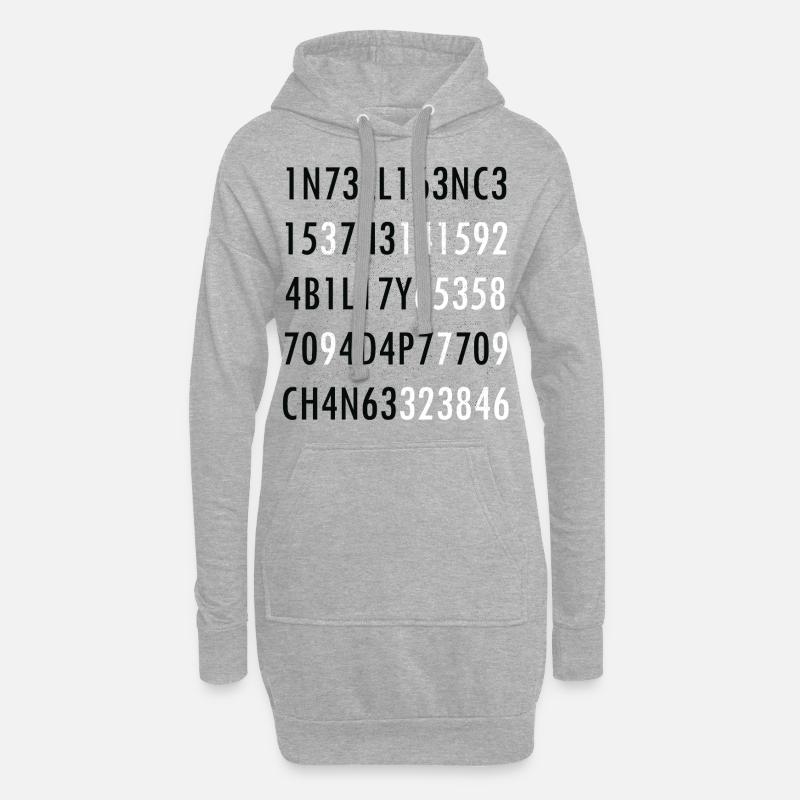 Intelligence-Citation from Science Intelligence Nerd - Hoodie Dress - heather grey