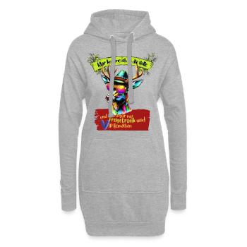 Klar komm ich in die Hölle - Hoodie-Kleid - Grau meliert - Vorne
