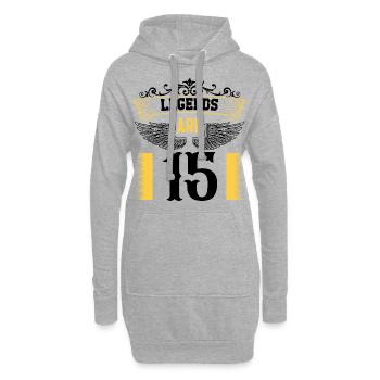 Legenden sind 15 Jahre alt, Geburtstag 15 - Hoodie-Kleid - Grau meliert - Vorne