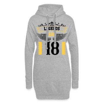 Les légendes ont 18 ans, leur anniversaire 18 - Sweat-shirt à capuche long Femme - gris chiné - Devant