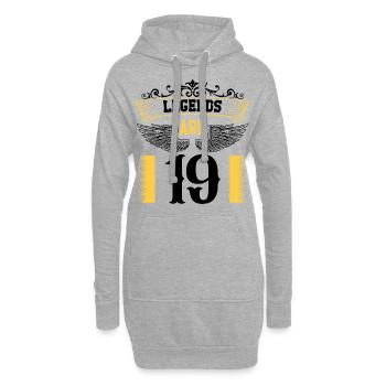 Les légendes ont 19 ans, leur anniversaire 19 - Sweat-shirt à capuche long Femme - gris chiné - Devant