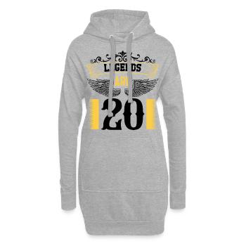 Les légendes ont 20 ans, 20 ans d’anniversaire - Sweat-shirt à capuche long Femme - gris chiné - Devant