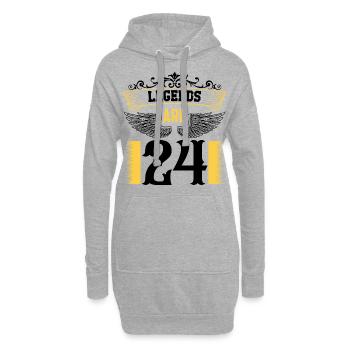Legenden sind 24 Jahre alt, Geburtstag 24 - Hoodie-Kleid - Grau meliert - Vorne