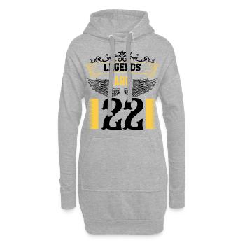 Les légendes ont 22 ans, 22 ans d’anniversaire - Sweat-shirt à capuche long Femme - gris chiné - Devant