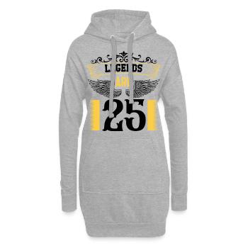 Les légendes ont 25 ans, 25 ans d’anniversaire - Sweat-shirt à capuche long Femme - gris chiné - Devant