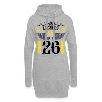 Legenden sind 26 Jahre alt, Geburtstag 26 - Hoodie-Kleid - Grau meliert - Vorne