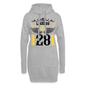 Legenden sind 28 Jahre alt, Geburtstag 28 - Hoodie-Kleid - Grau meliert - Vorne