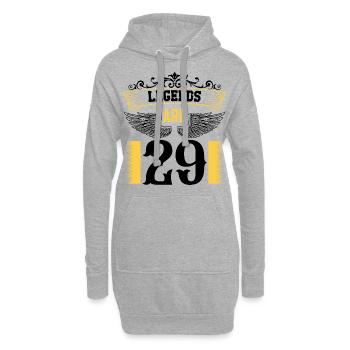 Legenden sind 29 Jahre alt, Geburtstag 29 - Hoodie-Kleid - Grau meliert - Vorne