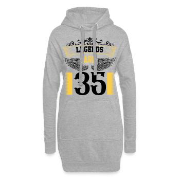Legenden sind 35 Jahre alt, Geburtstag 35 - Hoodie-Kleid - Grau meliert - Vorne