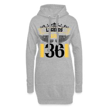 Legenden sind 36 Jahre alt, Geburtstag 36 - Hoodie-Kleid - Grau meliert - Vorne