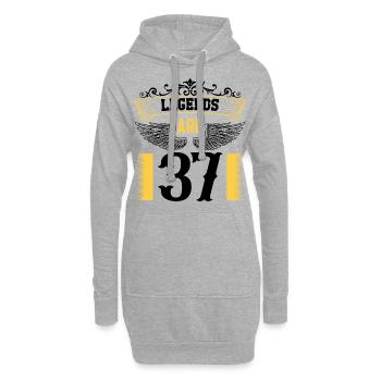 Legenden sind 37 Jahre alt, Geburtstag 37 - Hoodie-Kleid - Grau meliert - Vorne