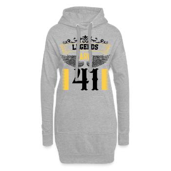 Les légendes ont 41 ans, anniversaire 41 - Sweat-shirt à capuche long Femme - gris chiné - Devant